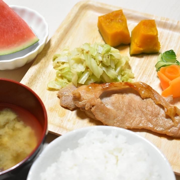 基本のバランス献立 豚肉のしょうが焼き定食 レシピ 作り方 By とまほ 楽天レシピ 基本のバランス献立 豚肉のしょうが焼き定食 レシピ 作り方 By とまほ 楽天レシピ